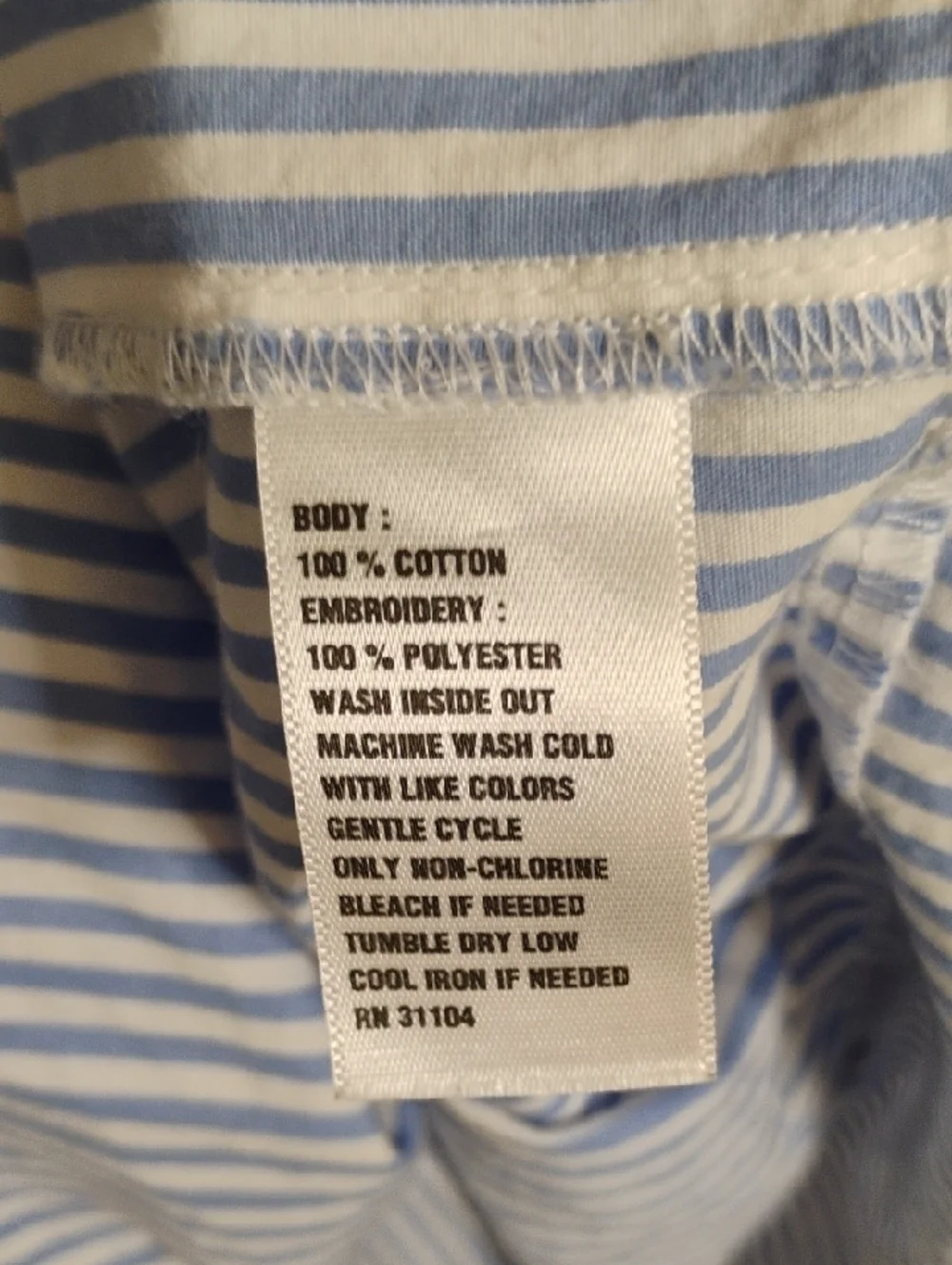 crown & ivy Blue and Yellow Embroidered Striped Tunic Large - Picture 7 of 7